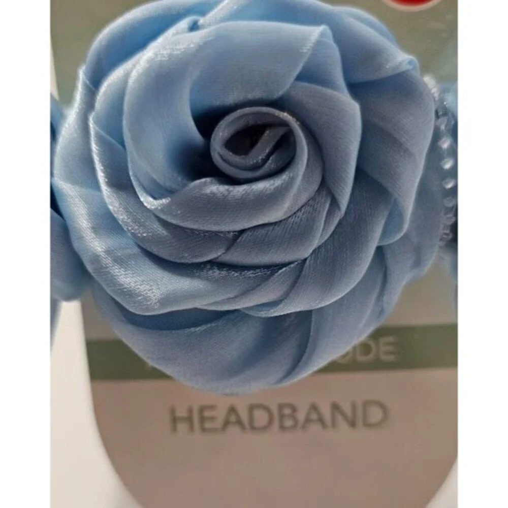 Rose Headband Silky Material Children or Adult sized Pink, Blue, Purple pastels